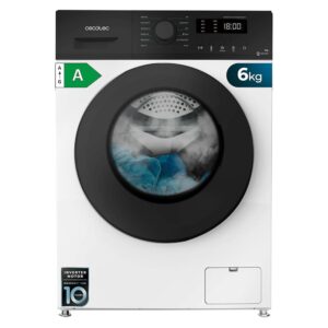 Cecotec Bolero DressCode 6150 Washing Machine 6 kg Inverter A, Class A, 1000 rpm, Inverter Plus Motor, Steam Max, 12 Programmes, Drum Cleaning, Delayed Start, Child Lock, LED...