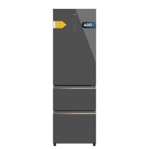 Cecotec Fridge with French Doors 400L Bolero Coolmarket Combi Fd 400 Grey Glass E. Premium Design, NoFrost System and Low Consumption Inverter Compressor with Low Consumption...