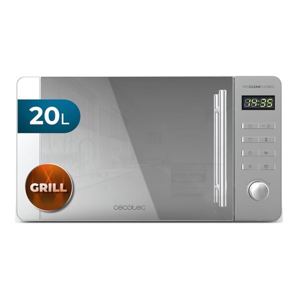 Cecotec Microwave with Grill Proclean 5120 Flatbed Mirror. Capacity 20 L, 700 W, 5 Levels, 800 W Grill, 8 Automatic Programmes, LED Display with Clock and 3DWave Technology,...