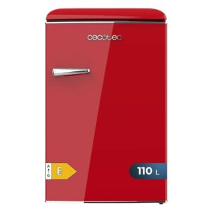 Cecotec Mini Retro Kühlschrank mit 110 L Bolero CoolMarket TT Origin 110 Rot E. Mini-Kühlschrank, Klasse E, ICEBOX, LED-Innenbeleuchtung, Chromgriff, Glasablagen,...