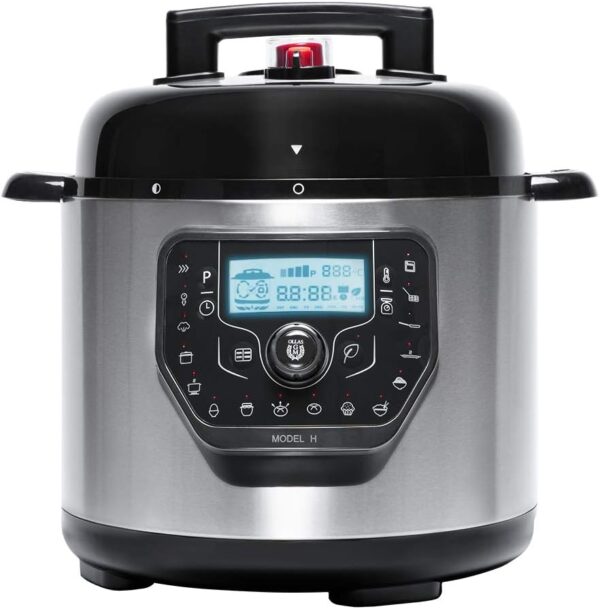 Cecotec Programierbarer Schnellkochtopf GM H-Deluxe, inteligentes Kochen, 6 Liter, 24 Stunden programierbar, 15 Sicherheitssysteme, 90 Kpa, 19 Menüs