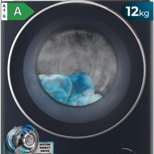 Cecotec Washing Machine 12 kg Front Loading Bolero DressCode 12980 Direct Drive Blue A. 1400 rpm, Direct Drive Motor, Low Consumption, FullColour Display, Imitation Leather...