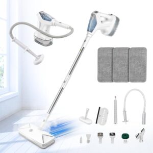 CGOLDENEWALL Multifunction Steam Cleaner Steam Mop 295 ml Water Tank 2 Steam Settings 5 m Cable with 13 Cleaning Accessories for Floors, Windows, Kitchen, Bathroom