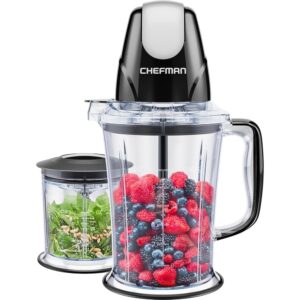 CHEFMAN 2-in-1 Smoothie Maker and Portable Mixer with 400 W Motor, 2-Level Knife, Ice Crusher - Ideal for Smoothies, Purees, Chopped Vegetables and More - Large and Small...