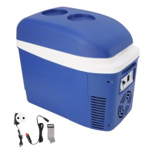 CHEOTIME Car Fridge, 7 L Cooling, Heating, Portable Mini Fridge with Dual Use and 12 V DC Cigarette Lighter Strap, Portable Freezer (100 to 240 V EU Plug)