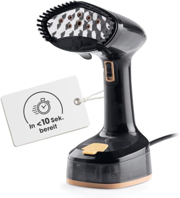 CLEANmaxx Clothes Steamer | With 2-in-1 Function - Smooths & Refreshes Clothes | Compact Steamer for Travel & Home | Foldable + Portable Steam Brush 1600 W, Includes 165 ml...