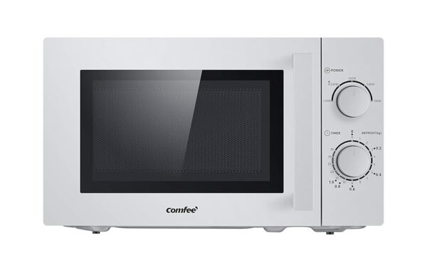 Comfee CMSN 20 si Microwave, Solo Microwave with 5 Power Levels, Interior Lighting, Easy Defrost, 360° Turntable, Two Control Controls, 20L, 700W, Silver.