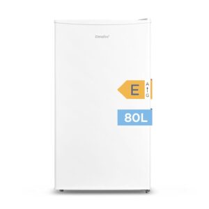Comfee RCD80WH2(E) Fridge with Freezer, 80 L Table Fridge, Fruit and Vegetable Compartment, 84.5 cm Height, 47.5 cm Width, 137 kWh per Year, Adjustable Temperature Control,...
