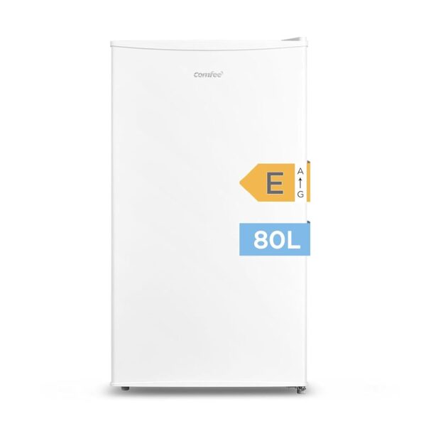 Comfee RCD80WH2(E) Fridge with Freezer, 80 L Table Fridge, Fruit and Vegetable Compartment, 84.5 cm Height, 47.5 cm Width, 137 kWh per Year, Adjustable Temperature Control,...