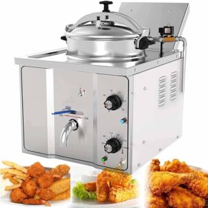Commercial 16 Litre High Pressure Fryer 3000 W with Timer Temperature Controlled Stainless Steel Pressure Fryer Electric Professional Fryer with Fryer Basket for Catering