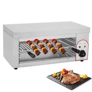 Commercial Convection Oven, 2200 W Wall Mounted Oven with Adjustable Shelf, Electric Worktop Grill, Stainless Steel Steak Grill with Oil Drip Tray, for Grill, Grilled Steak