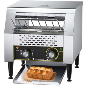 Commercial Conveyor Belt Toaster, Electric Toaster, High Performance Stainless Steel Conveyor Belt Toaster for 600 Slices, 1-7 Stage Baking Mode, 3 Heating Modes, for Toast...