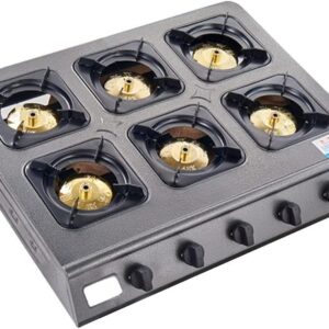 Commercial Energy Saving Gas Stove, Stainless Steel Commercial Gas Stove, LPG Stove, Outdoor Camping Stove for Heating, Cooking, 6
