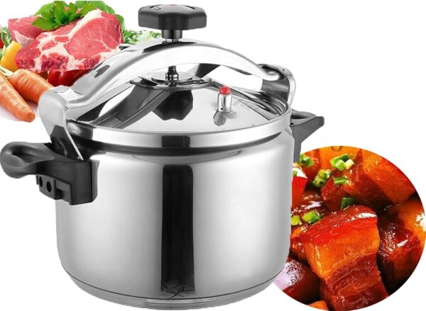 Commercial Super Large Pressure Cooker, Stainless Steel, Explosion-Proof Large Pressure Cooker, Large Capacity 15 L, Suitable for: Gas Stove, Induction Hob, Open Flame Pressure...