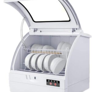 Compact Portable Countertop Dishwasher with 6 Place Settings and Cutlery Basket, Turbine Design for Home, Office, Kitchen, 800W