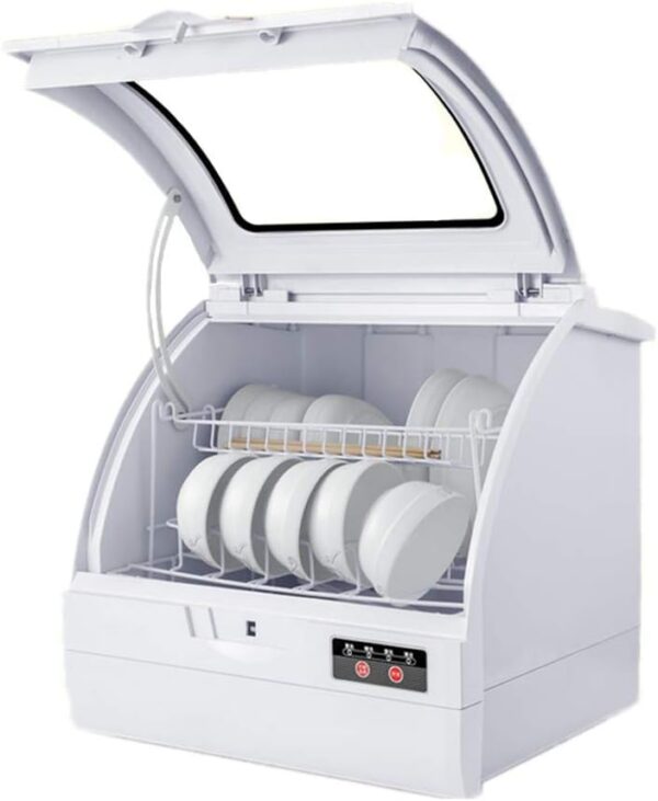 Compact Portable Countertop Dishwasher with 6 Place Settings and Cutlery Basket, Turbine Design for Home, Office, Kitchen, 800W