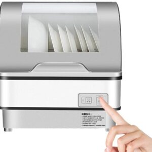 Compact Tabletop Dishwasher with UV Disinfection, with Comprehensive 360° Decontamination and Dual Effect Disinfection and Sterilisation with Touch Control Control, for 4-6 People