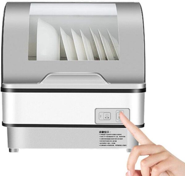 Compact Tabletop Dishwasher with UV Disinfection, with Comprehensive 360° Decontamination and Dual Effect Disinfection and Sterilisation with Touch Control Control, for 4-6 People
