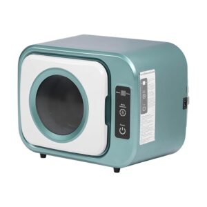 Compact Tumble Dryer, 300 W Portable Tumble Dryer, Electric Dryer with 3 Adjustable Settings, Exhaust Channel, Stainless Steel Lining, for Underwear, (Green)