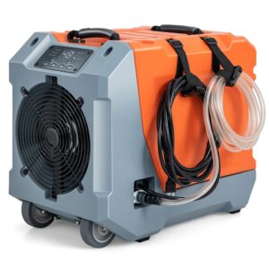 COSTWAY 85 L/Day Dehumidifier, Construction Dryer with Pump & Drain Hose, Industrial Drying Device with 24H Timer & 2 Rubber Wheels & Handle for Basement, Warehouse,...
