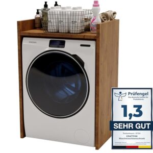 CraftPAK Washing Machine Cabinet Suitable for Washing Machine & Tumble Dryer, Overhang Cabinet, Bathroom Furniture, Size: 66 x 97 x 48 cm, Colour: Retro Colour