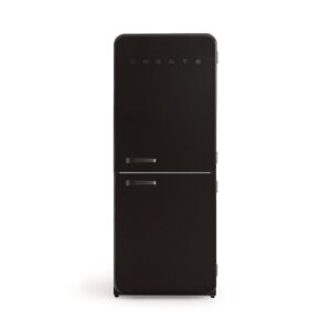 CREATE Retro Friend Combi 185 Black Combination Fridge with Freezer 401L in Black, Handle Black / 190 W, No Frost System, 3 Shelves, 2 Drawers, Temperature Control, 70 x 65 x...