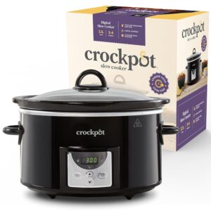 Crockpot Digital Slow Cooker | 3.5L (3 to 4 People) | Programmable Countdown Timer | EU Plug with 2 Pins | Black [CSC113X]