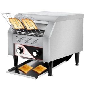 Dfdieratve Conveyor Belt Toaster, 150/300/450 Pieces/Hour, Robust Commercial Toaster for Cafés, Buffets, Restaurants and Coffee Houses, Stainless Steel Conveyor Belt Toaster,...