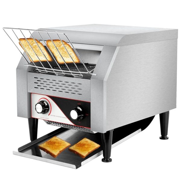 Dfdieratve Conveyor Belt Toaster, 150/300/450 Pieces/Hour, Robust Commercial Toaster for Cafés, Buffets, Restaurants and Coffee Houses, Stainless Steel Conveyor Belt Toaster,...