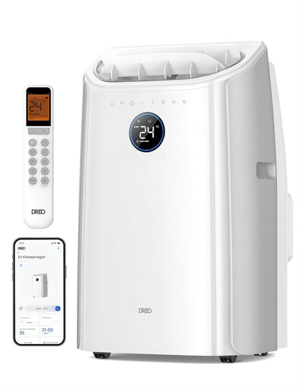 Dreo Portable Air Conditioners, 10,000 BTU AC Unit for Bedroom with Drainage-free Cooling, 46dB Quiet, APP/Voice/Remote Control, 24h Timer with Fan & Dehumidifier, AC515S