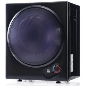 DRIXNO Exhaust Dryer Mini Tumble Dryer Dryer Machine, 850 W/2.5 kg/Black/50 x 42 x 59 cm, Overheating Protection, Wall-Mountable [Energy Class C]