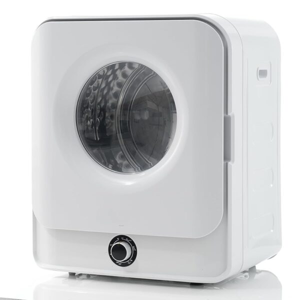 DRIXNO Exhaust Dryer Mini Tumble Dryer Machine 830 W/3 kg/White/50 x 44 x 60 cm, Overheating Protection, Wall-Mountable [Energy Class C]