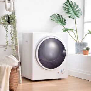 DRIXNO Exhaust Dryer Mini Tumble Dryer Machine 850 W / 2.5 kg White / 50 x 42 x 59 cm Overheating Protection Wall-Mountable [Energy Class C]