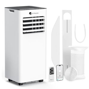DR.PREPARE Mobile Air Conditioner 7000 BTU with App, 4-in-1 Mobile Air Conditioner, Portable Cooling, Dehumidifier, Fan & Sleep Mode with Remote Control, Cools up to 20 m²,...