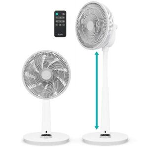 Duux Whisper 2 Floor Fan Quiet - Economical DC Motor with 26 Speeds - Fan Height Adjustable (73-95 cm) - Horizontal + Vertical Oscillation - White