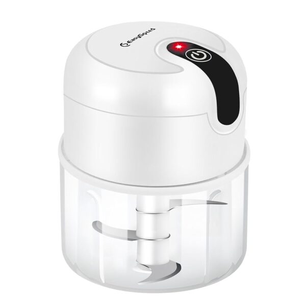 EASYSPEED Electric Mini Chopper, 250 ml, Vegetable Chopper, USB Type-C Charging, Portable Chopper for Meat, Baby Food, Obs, Camping, White