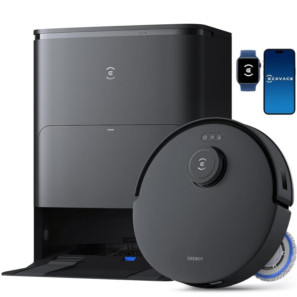 ECOVACS Deebot T30S Pro Robot Vacuum Cleaner with Wiping Function, 11,000 Pa, ZeroTangle Technology, 70°C Hot Water Wiping When Washing, TruEdge™ Edge Wiping, 6,400 mAh Battery,...