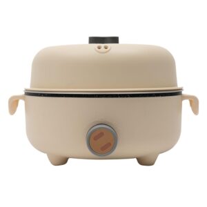 Electric Hot Pot - 1.5 L Mini Electric Cooking Pot with 2 Steamers, Portable Non-Stick Frying Pan, Overheating Protection, Multifunctional Pan Pasta Cooker for...