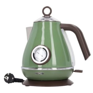 Electric Kettle, 1.7 L Retro Paint Stainless Steel Kettle with 360 Degree Rotating Base, Auto Shut Off & BoilDry Protection, 1850 W Quick Boiling, Temperature Display (Dark Green)