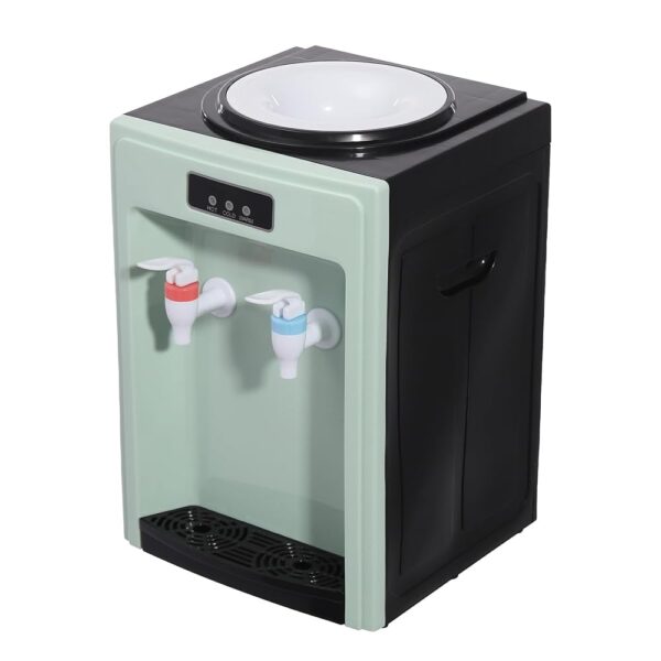 Electric Water Dispenser, 550 W Cold/Hot Water Machine, Cold Drink Machine, Double Spout for Libraries, Offices, Restaurants, Schools, Hospitals, Conference Rooms (Black and Green)
