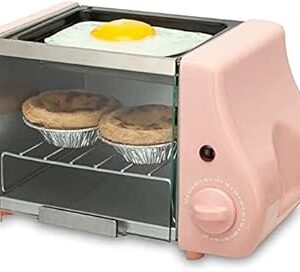 Elektroherd Mini, Tischherd mit Herd und Grill, Klappen Sie die Glastür mit dem Griff auf und ab, 15-Minuten-Zeitschaltuhr