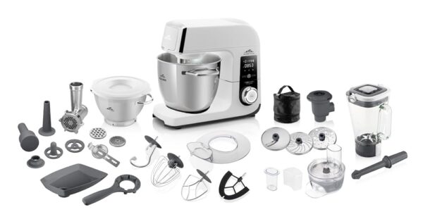 ETA Gratus Kuliner II Origin Food Processor, Full Metal, 12 Speeds, 6.7 L and 3.5 L Stainless Steel Bowl, 1700 W, Kneading, Mixing, Beating, Grating, Meat, LED Display
