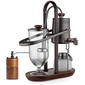 Filtered European Siphon Coffee Maker, Portable Semi-Automatic Cold Brew Maker with Removable Design for Flowing Home Office