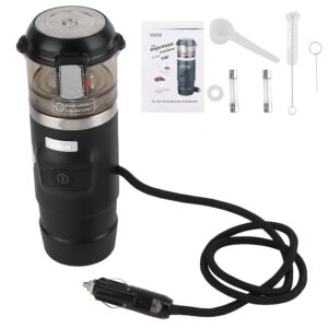 flexman 12 V Portable Car Coffee Machine, 65 ml Stainless Steel Travel Area Coffee Machine, Quick Heating Car Espresso Machine for Car Camping, RV Cigarette, Lighter Plug