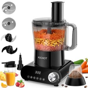 Food Processor & Chopper, 2.5 L Food Processor with Accessories, Grinding Bowl, 1500 W with Large Feeding Chute, Ice Crumbling, Grinding, Citrus Juicer, Grating, Cutting & Dough...