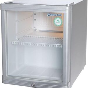Gastro-Cool Glass fridge, mini fridge, advertising fridge, counter, minibar, silver-white, GCKW50