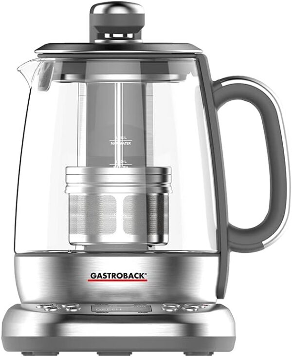 GASTROBACK Tea Machine - Electric Tea Maker - Automatic Tea Maker - Tea Maker for Loose Tea and Tea Bags, Kettle with Tea Strainer and Temperature Setting, Tea Maker with...