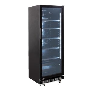 GastroHero Drinks Fridge GKS-360 I 360 L Drinks Fridge with Glass Door & LED I Bottle Fridge Lockable I Beer Fridge 0 to +8 °C