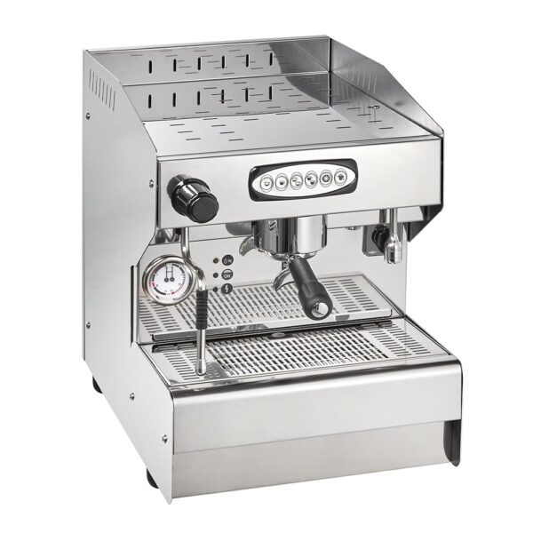 GastroHero Milano 1 Espresso Machine, 1 Brewing Unit, Portafilter Machine with Fixed Water Connection and Pre-Infusion, Espresso Machine for Catering Barista