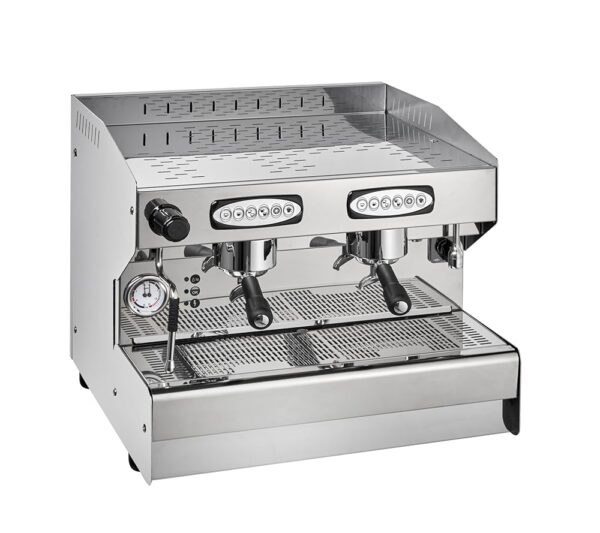 GastroHero Milano 2 Espresso Machine, 2 Brewing Units, Portafilter Machine with Fixed Water Connection and Pre-Infusion, Espresso Machine for Catering Barista